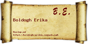 Boldogh Erika névjegykártya